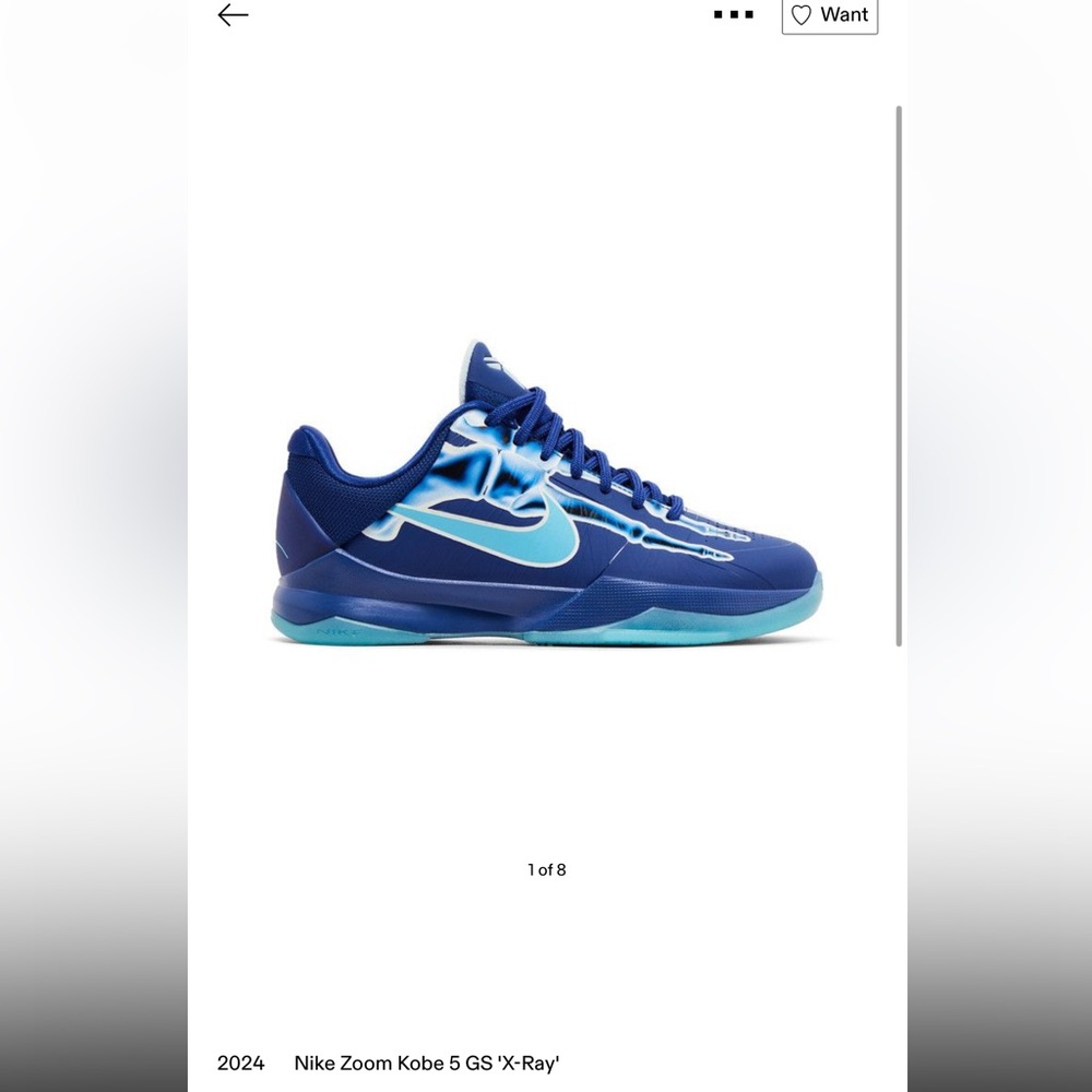 Nike Zoom Kobe 5 GS Blue and Teal Sneakers